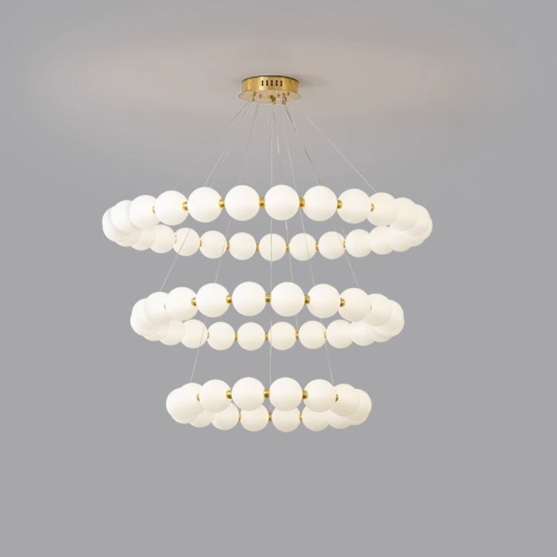 Acoji | Pearl Necklace Round Chandelier