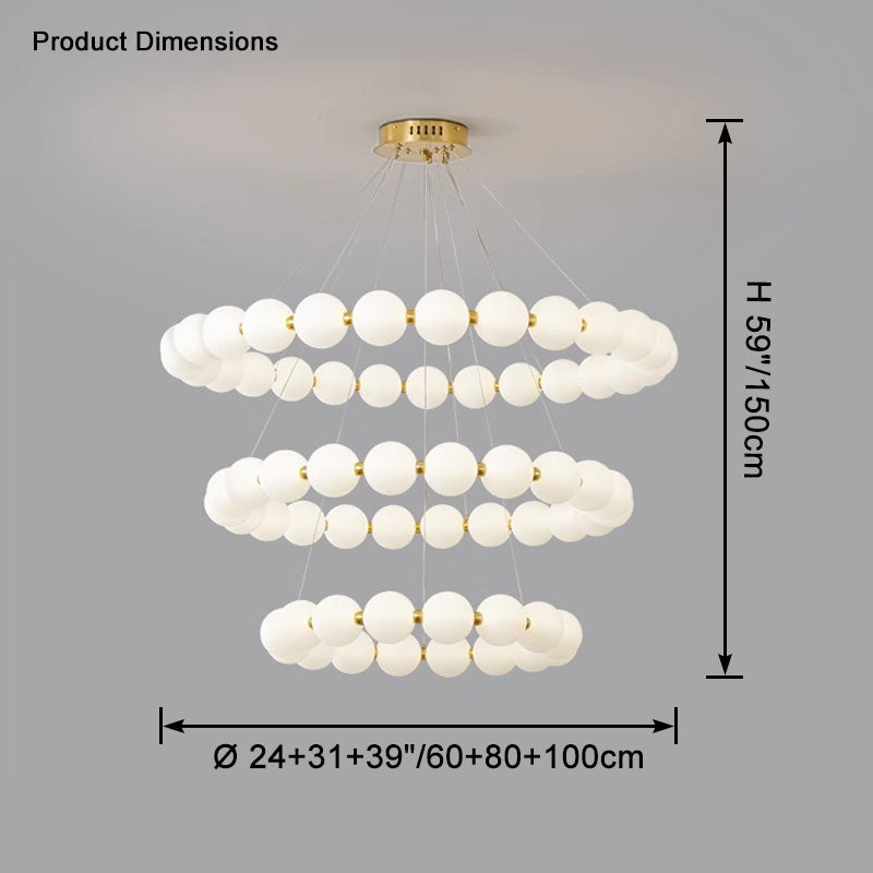 Acoji | Pearl Necklace Round Chandelier