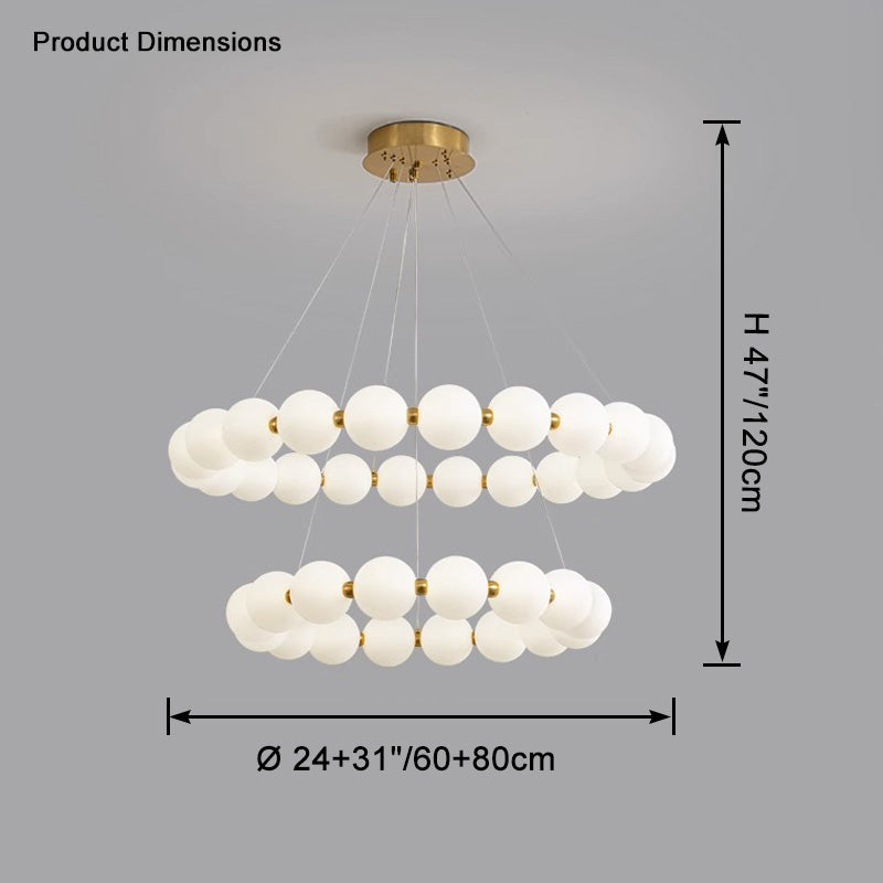 Acoji | Pearl Necklace Round Chandelier