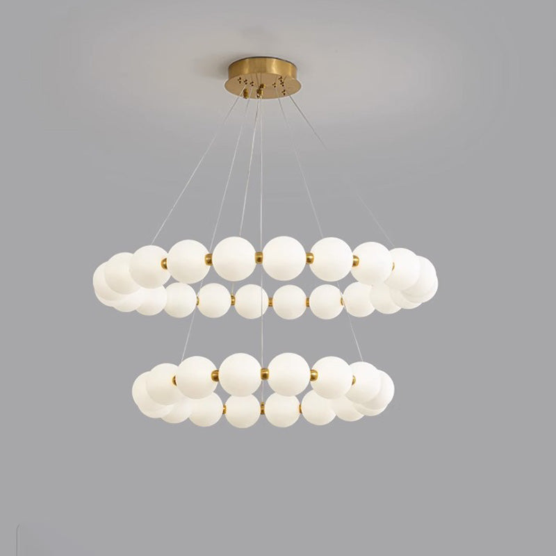 Acoji | Pearl Necklace Round Chandelier