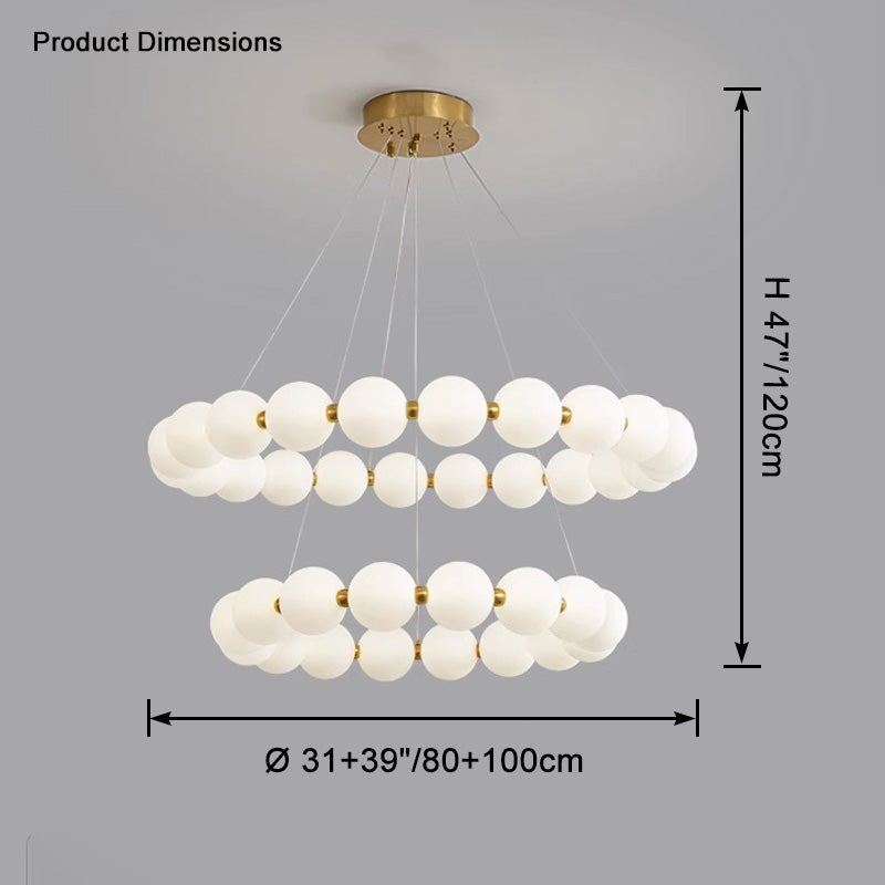 Acoji | Pearl Necklace Round Chandelier