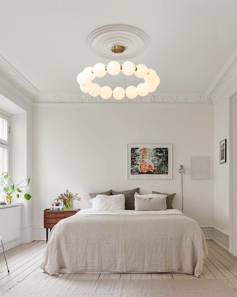 Acoji | Pearl Necklace Round Chandelier