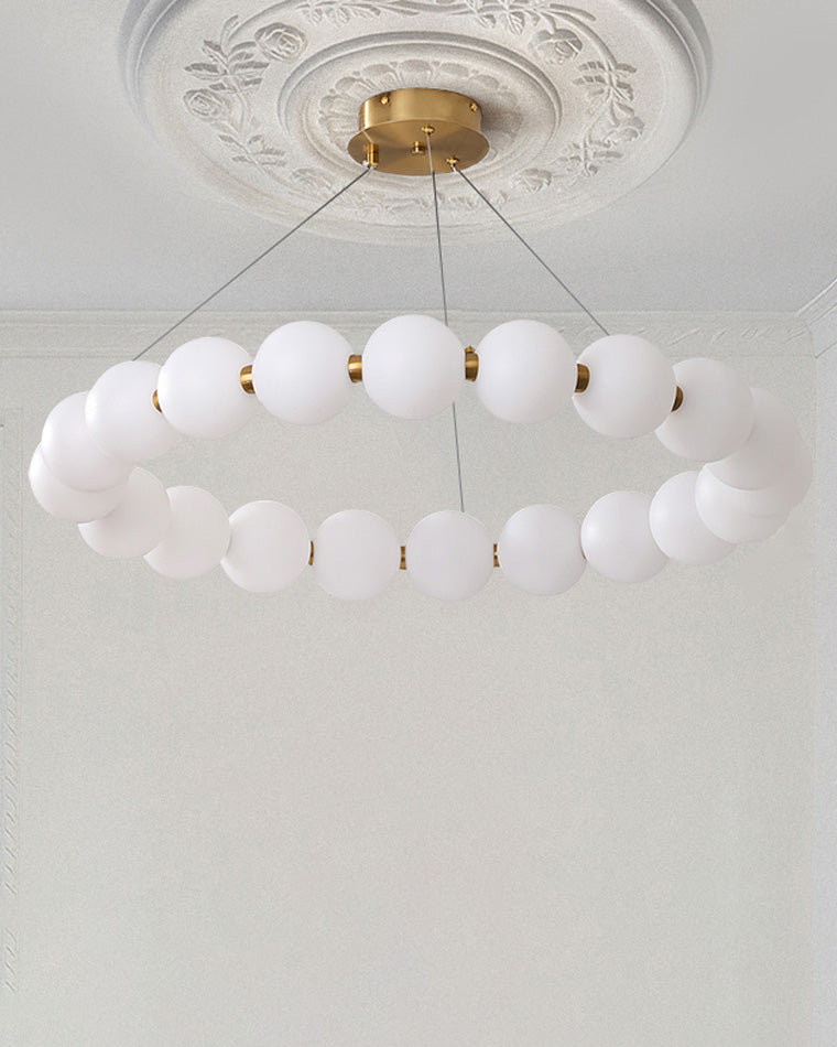Acoji | Pearl Necklace Round Chandelier