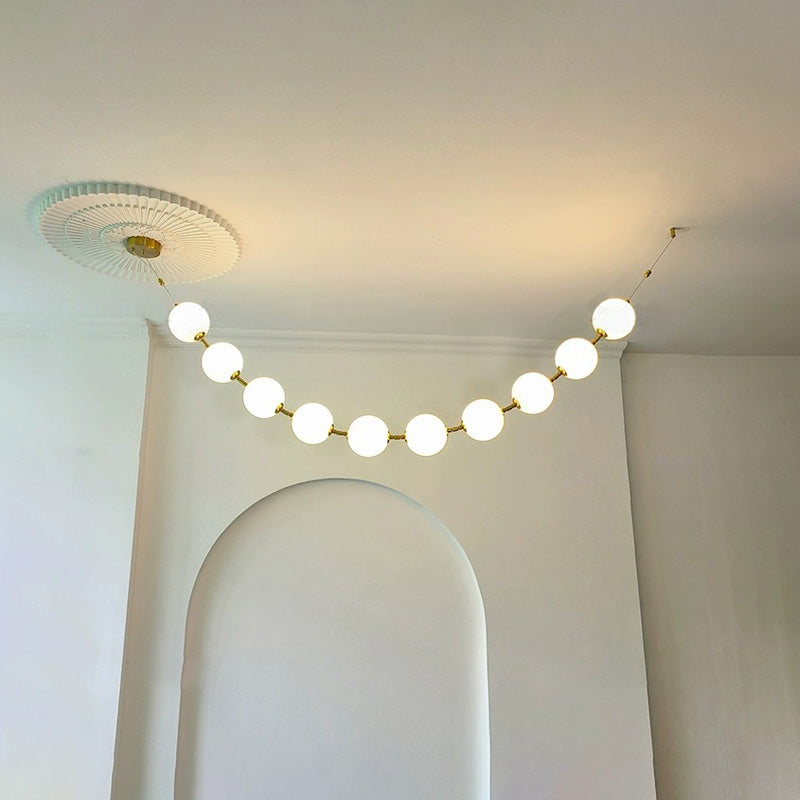 Acoji | Pearl Acrylic Ball Chandelier