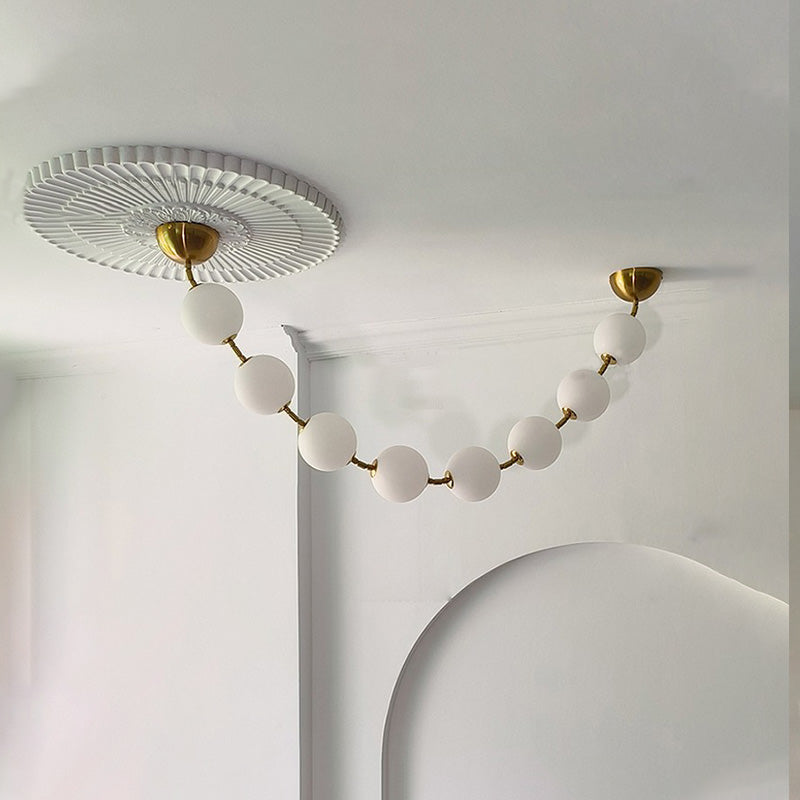 Acoji | Pearl Acrylic Ball Chandelier