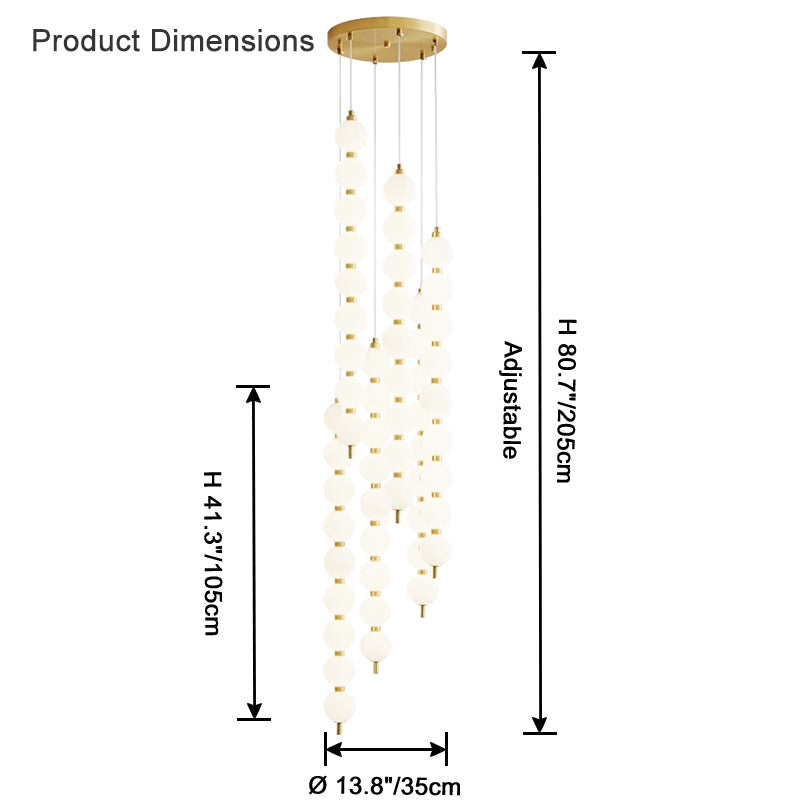 Acoji | Long Pearl Chandelier