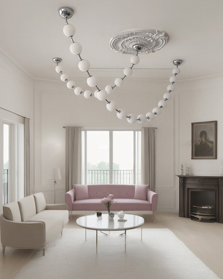 Acoji | Pearl Acrylic Ball Chandelier