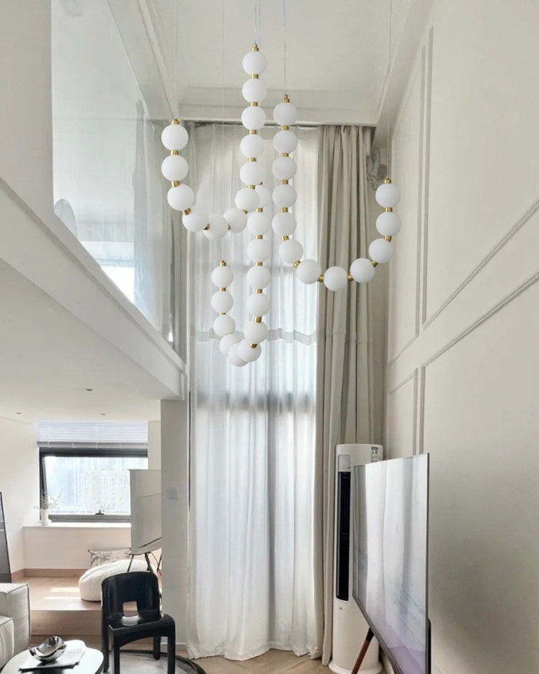 Acoji | Pearl Brass Globe Chandelier