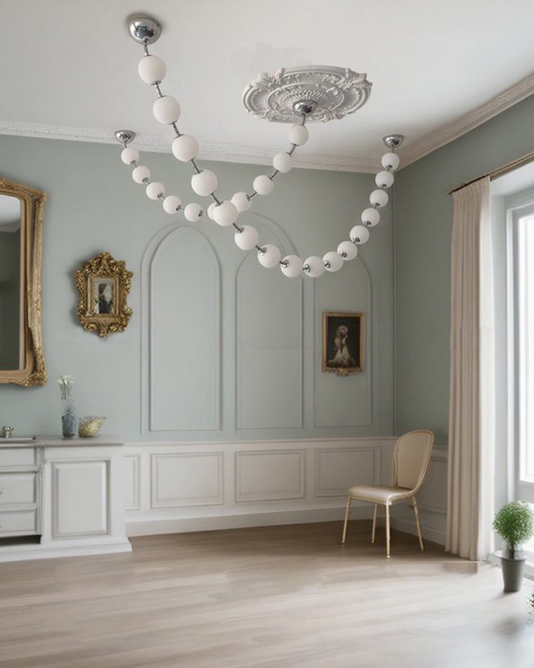 Acoji | Pearl Acrylic Ball Chandelier