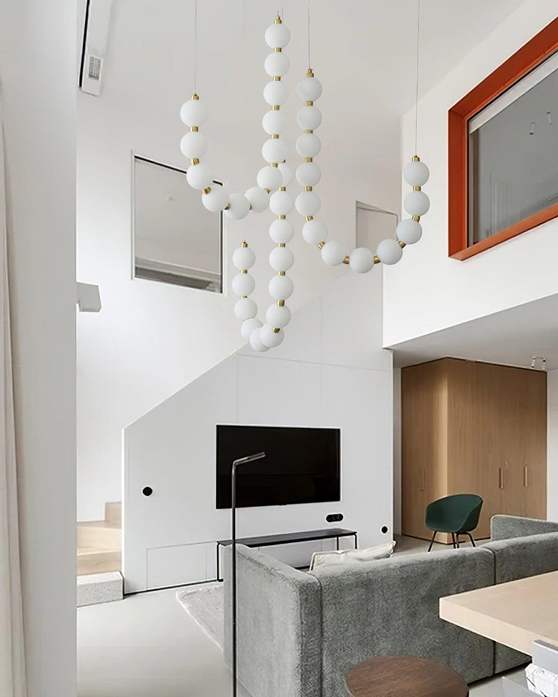 Acoji | Pearl Brass Globe Chandelier