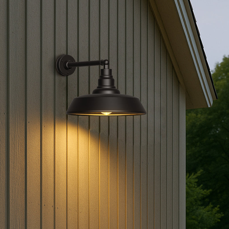 Premium Outdoor Barn Light – Straight Arm Farmhouse Wall Sconce for Patio. Garage. or Entryway