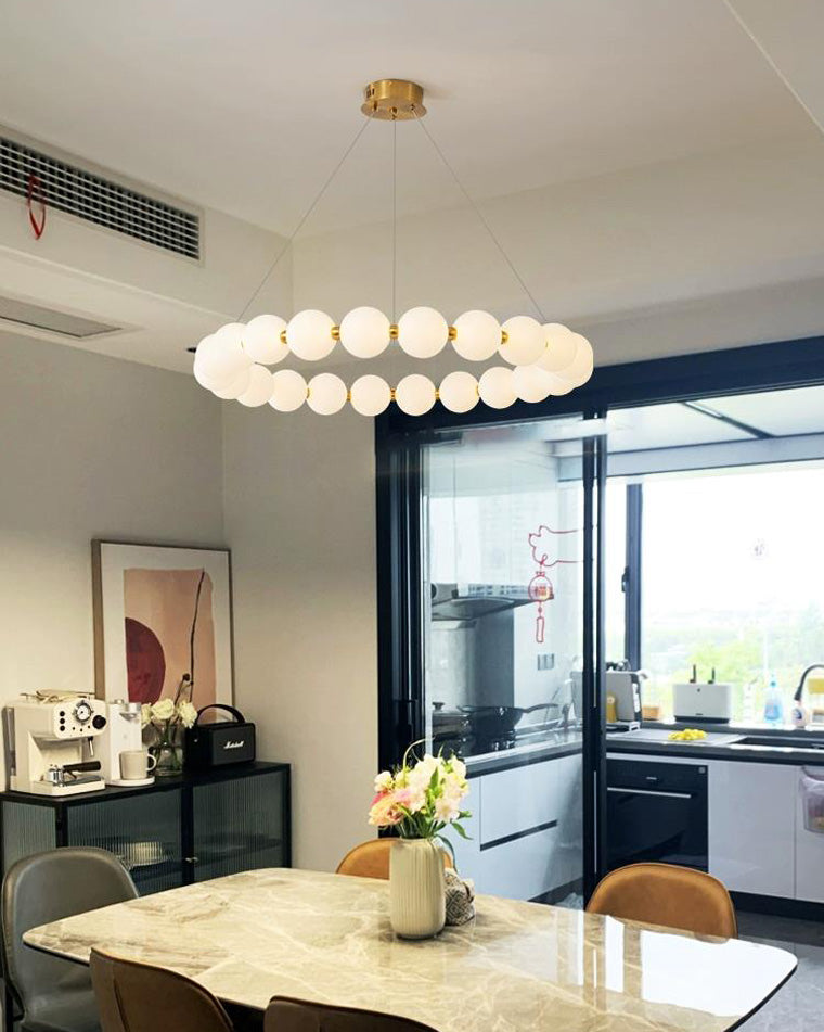 Acoji | Pearl Necklace Round Chandelier