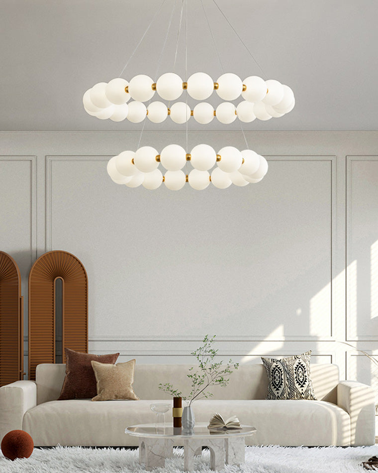 Acoji | Pearl Necklace Round Chandelier