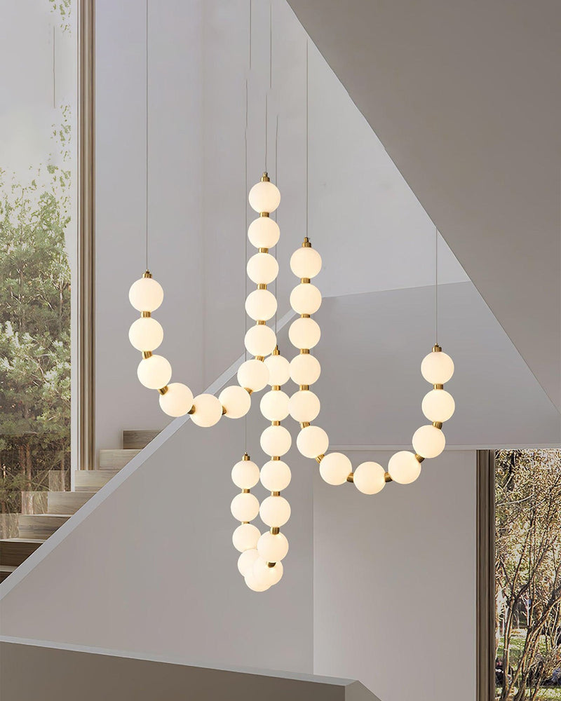 Acoji | Pearl Brass Globe Chandelier
