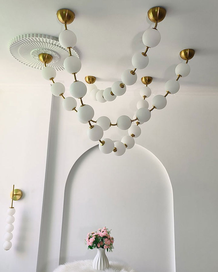 Acoji | Pearl Acrylic Ball Chandelier