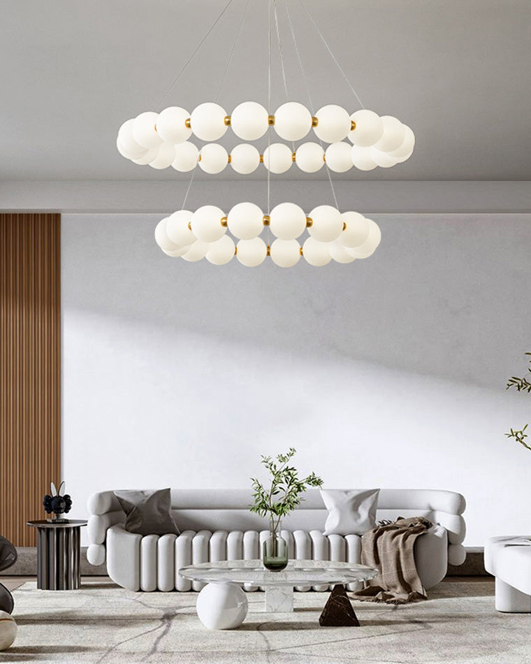 Acoji | Pearl Necklace Round Chandelier