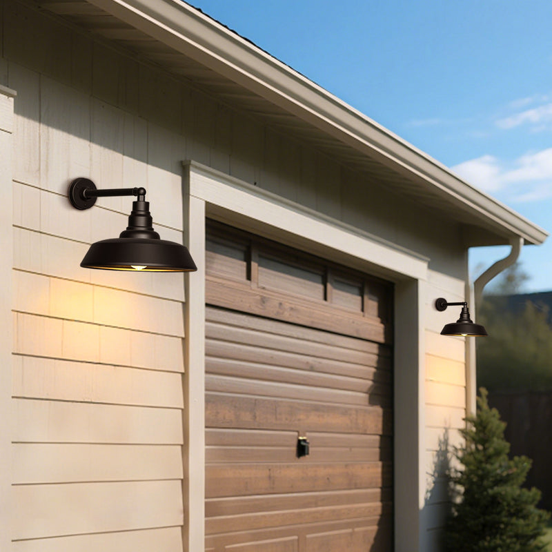 2-Pack Straight Arm Barn Lights – Outdoor Farmhouse Wall Fixtures