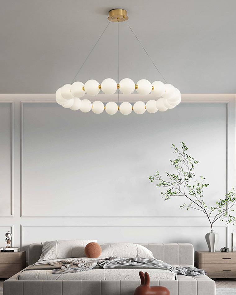 Acoji | Pearl Necklace Round Chandelier