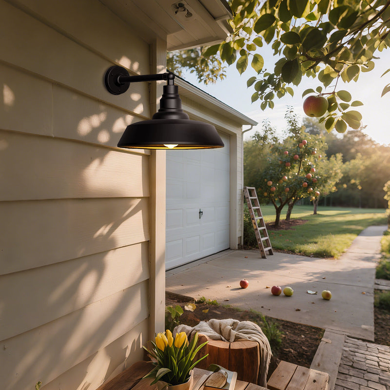 Premium Outdoor Barn Light – Straight Arm Farmhouse Wall Sconce for Patio. Garage. or Entryway