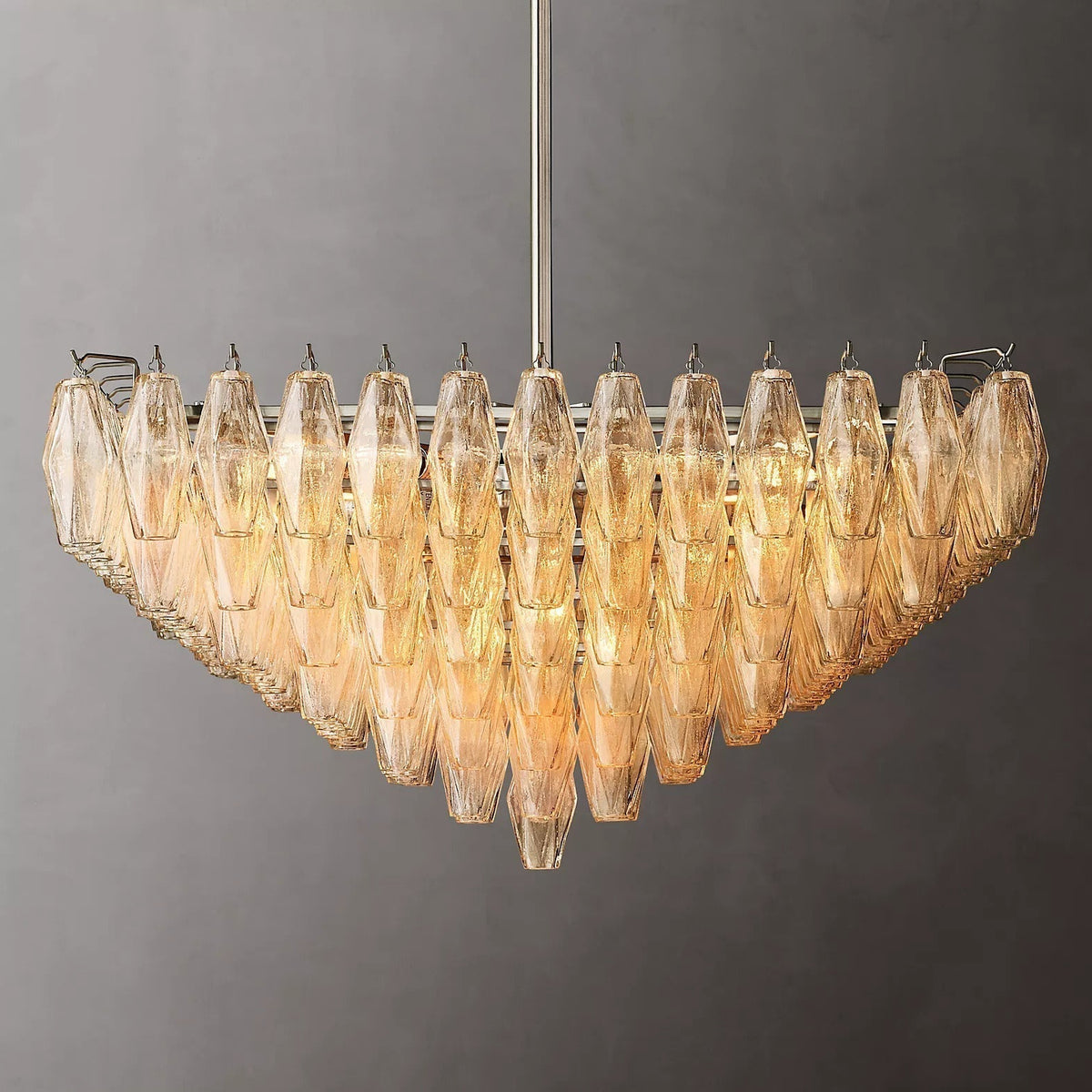 Chiara Glass Multi-Tier Square Chandelier 32"SQ - Franing