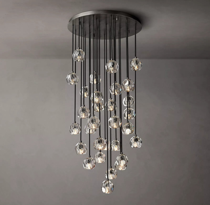 Boule Crystal Round Cluster Chandelier 30" - Franing
