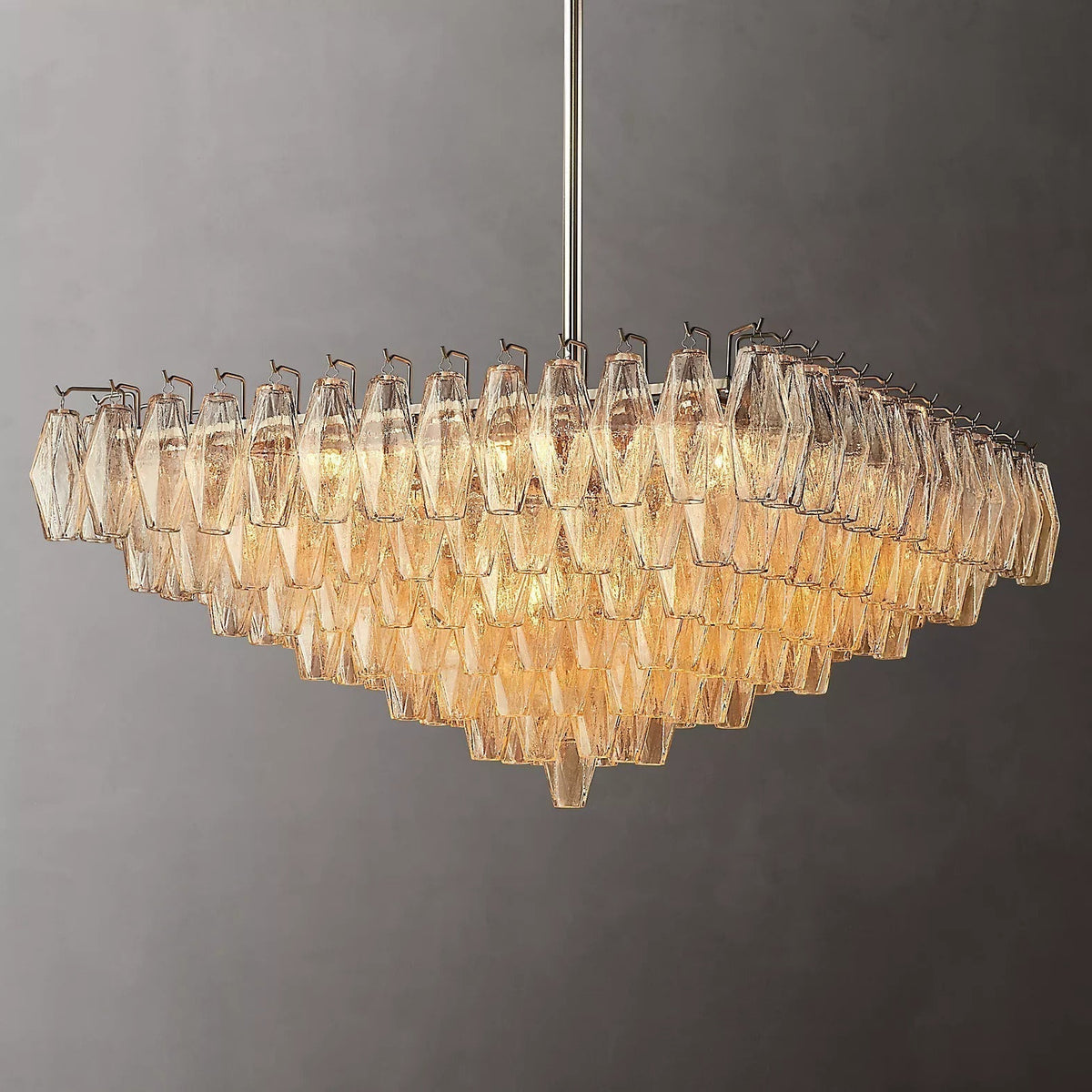 Chiara Glass Multi-Tier Square Chandelier 32"SQ - Franing