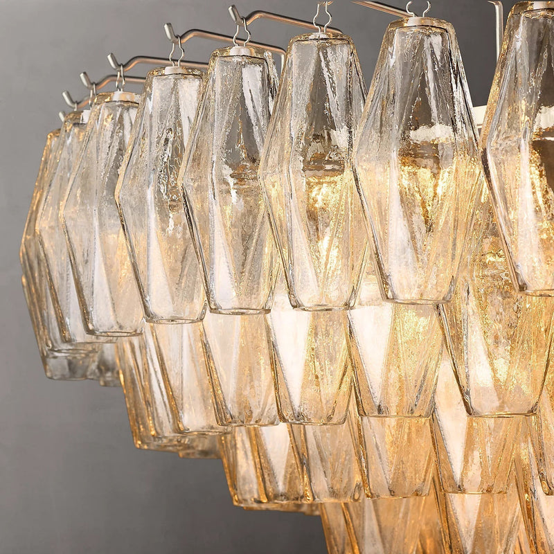 Chiara Glass Multi-Tier Round Chandelier 47" - Franing