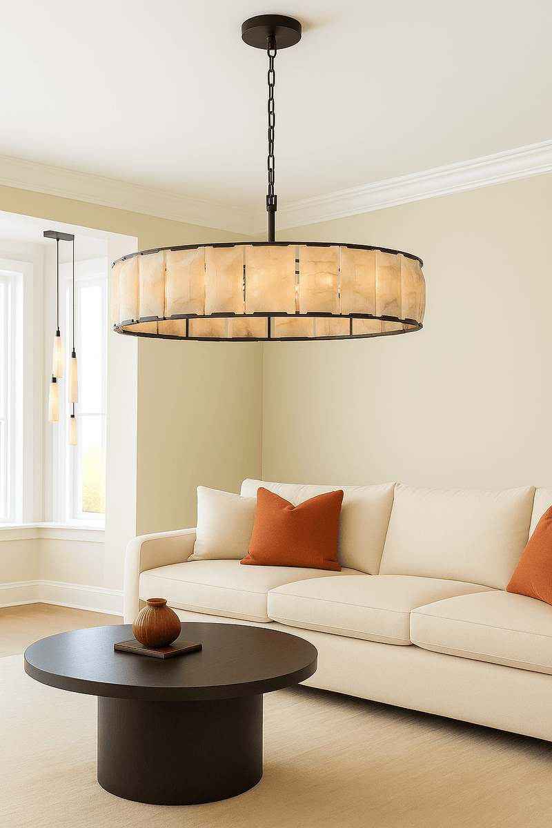 Huxley Calcite Round Chandelier 60"