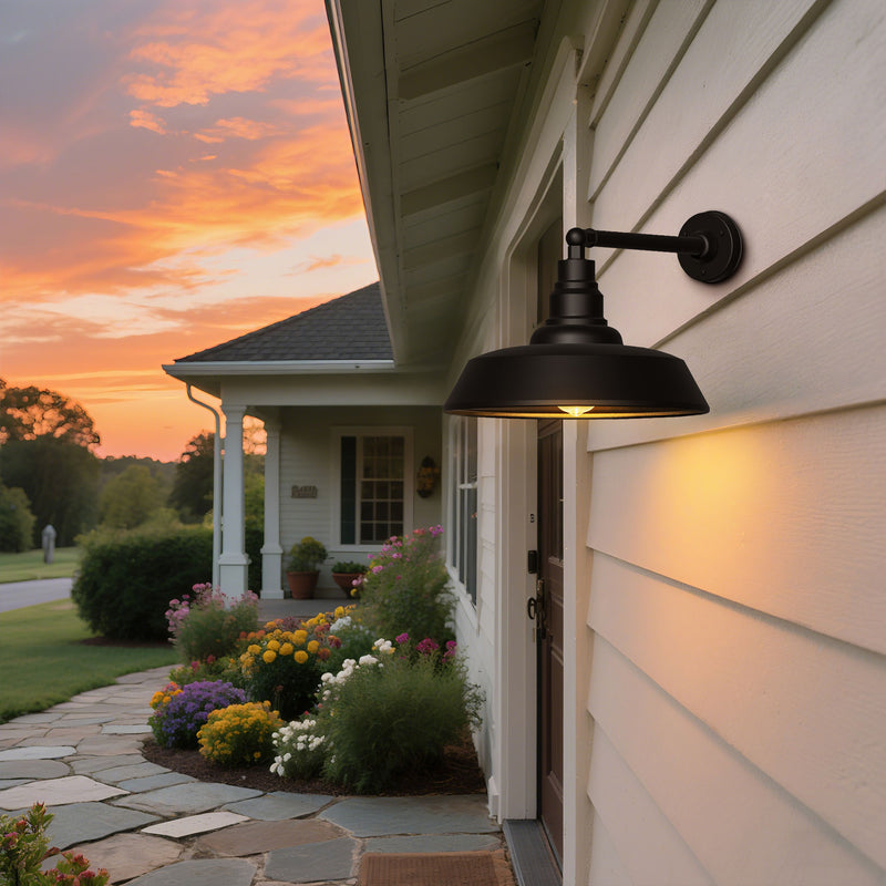 Premium Outdoor Barn Light – Straight Arm Farmhouse Wall Sconce for Patio. Garage. or Entryway