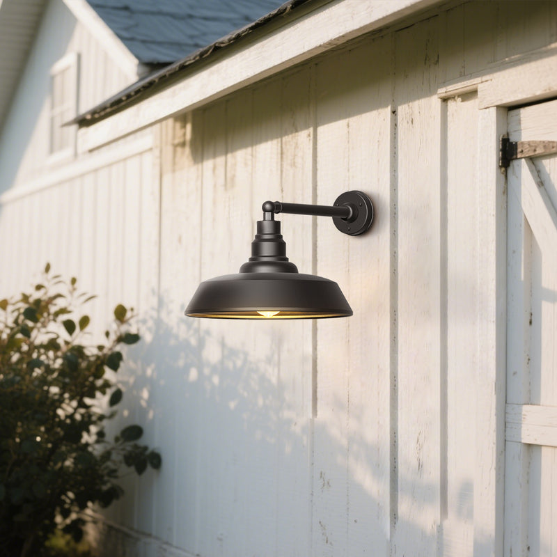 2-Pack Straight Arm Barn Lights – Outdoor Farmhouse Wall Fixtures