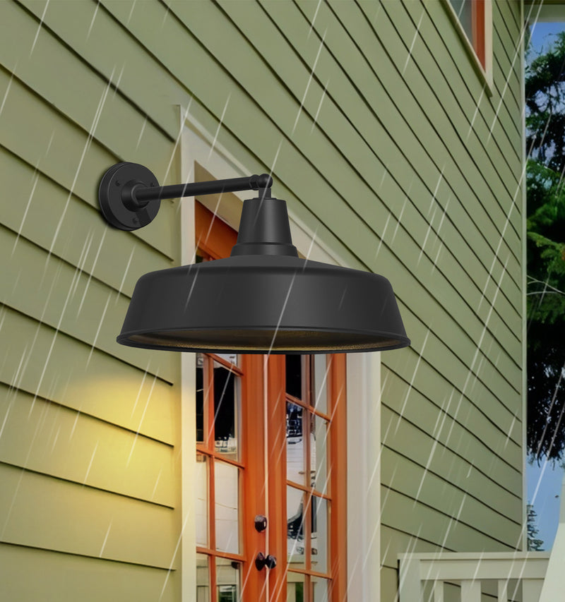 2-Pack Outdoor Wall Lights – Modern Farmhouse Straight Arm Barn Sconces