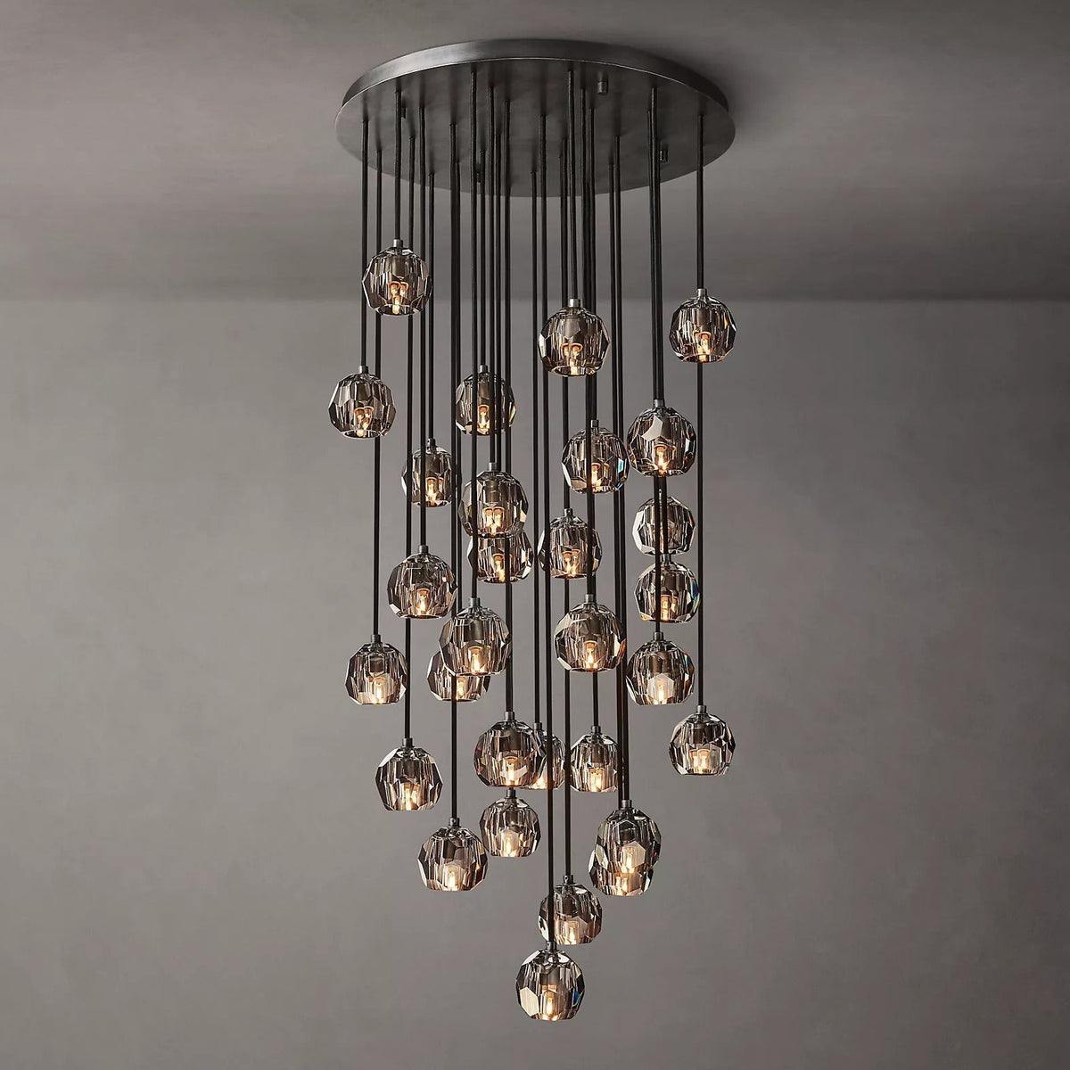 Boule Crystal Round Cluster Chandelier 30" - Franing