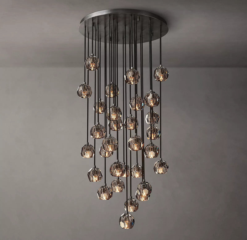 Boule Crystal Round Cluster Chandelier 30" - Franing