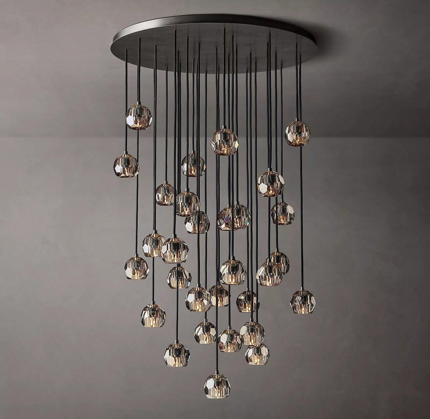 Boule Crystal Round Cluster Chandelier 40" - Franing