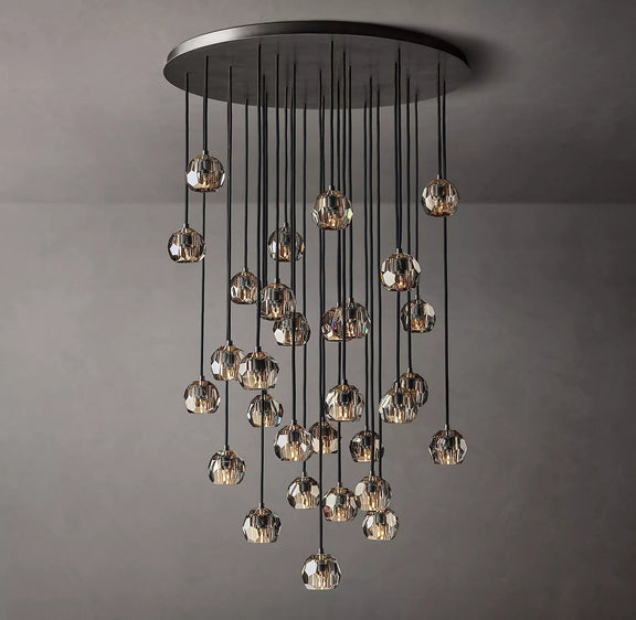 Boule Crystal Round Cluster Chandelier 40" - Franing