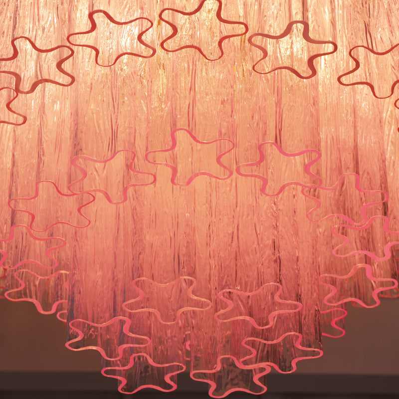 Murano Pink Glass Ceiling Light
