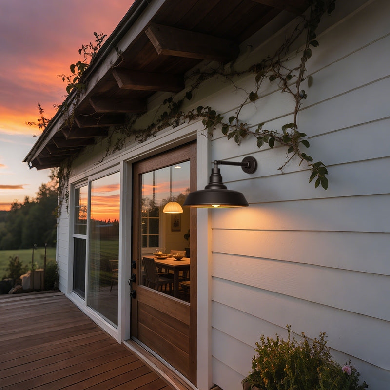 2-Pack Straight Arm Barn Lights – Outdoor Farmhouse Wall Fixtures