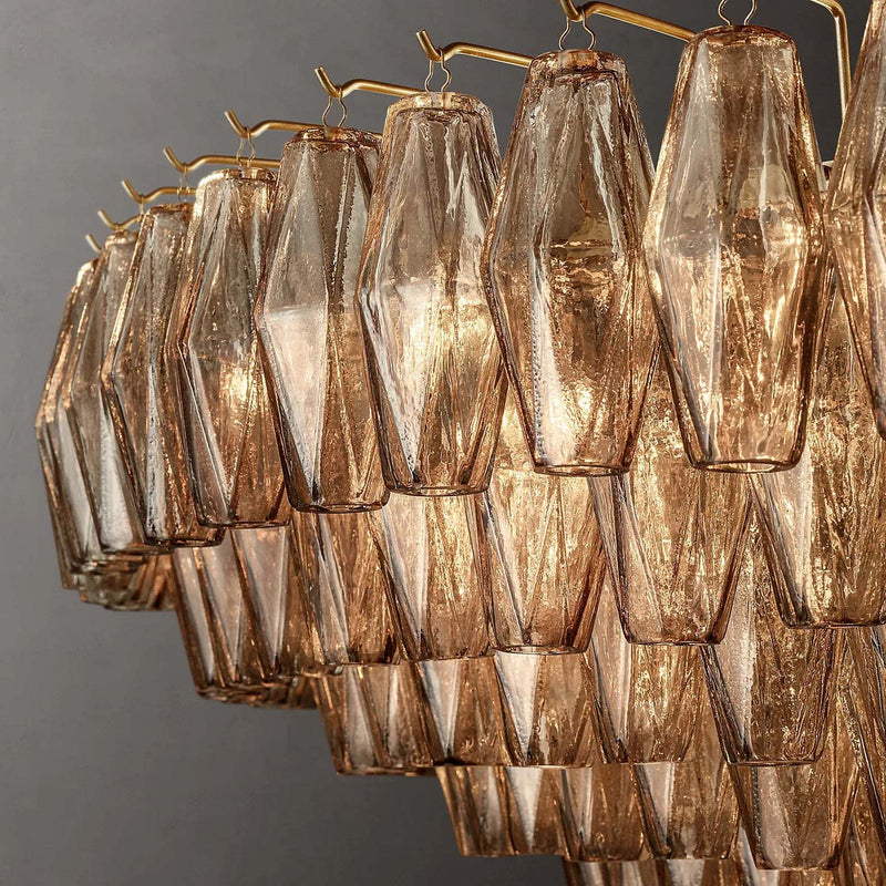 Chiara Glass Multi-Tier Round Chandelier 61" - Franing