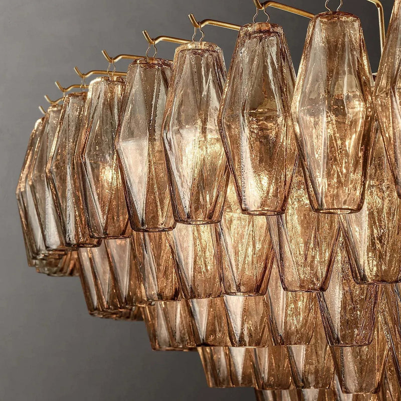 Chiara Glass Multi-Tier Round Chandelier 61" - Franing