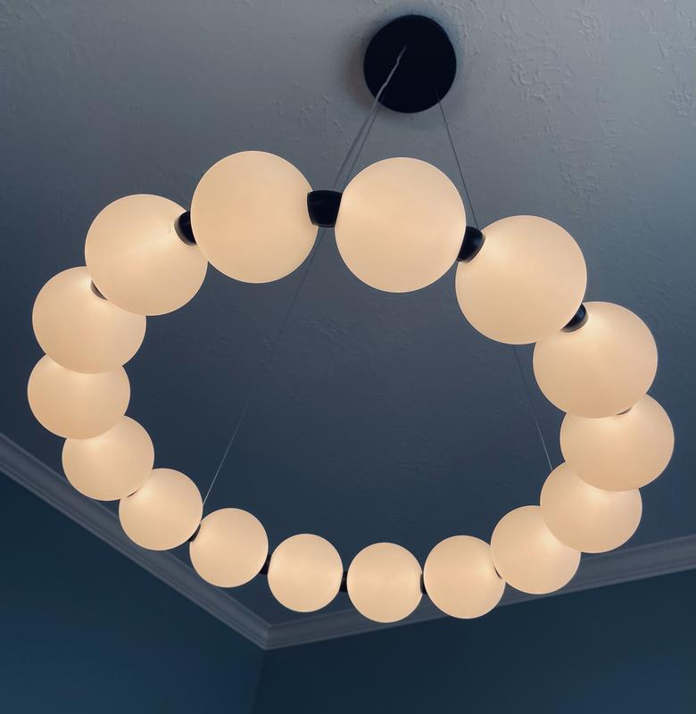 24-Inch Modern Acrylic Globe Pendant Light – LED Ceiling Chandelier