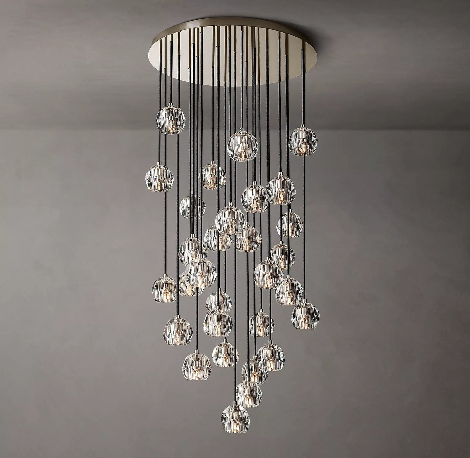 Boule Crystal Round Cluster Chandelier 30" - Franing