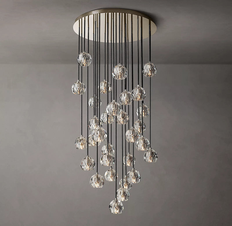 Boule Crystal Round Cluster Chandelier 30" - Franing