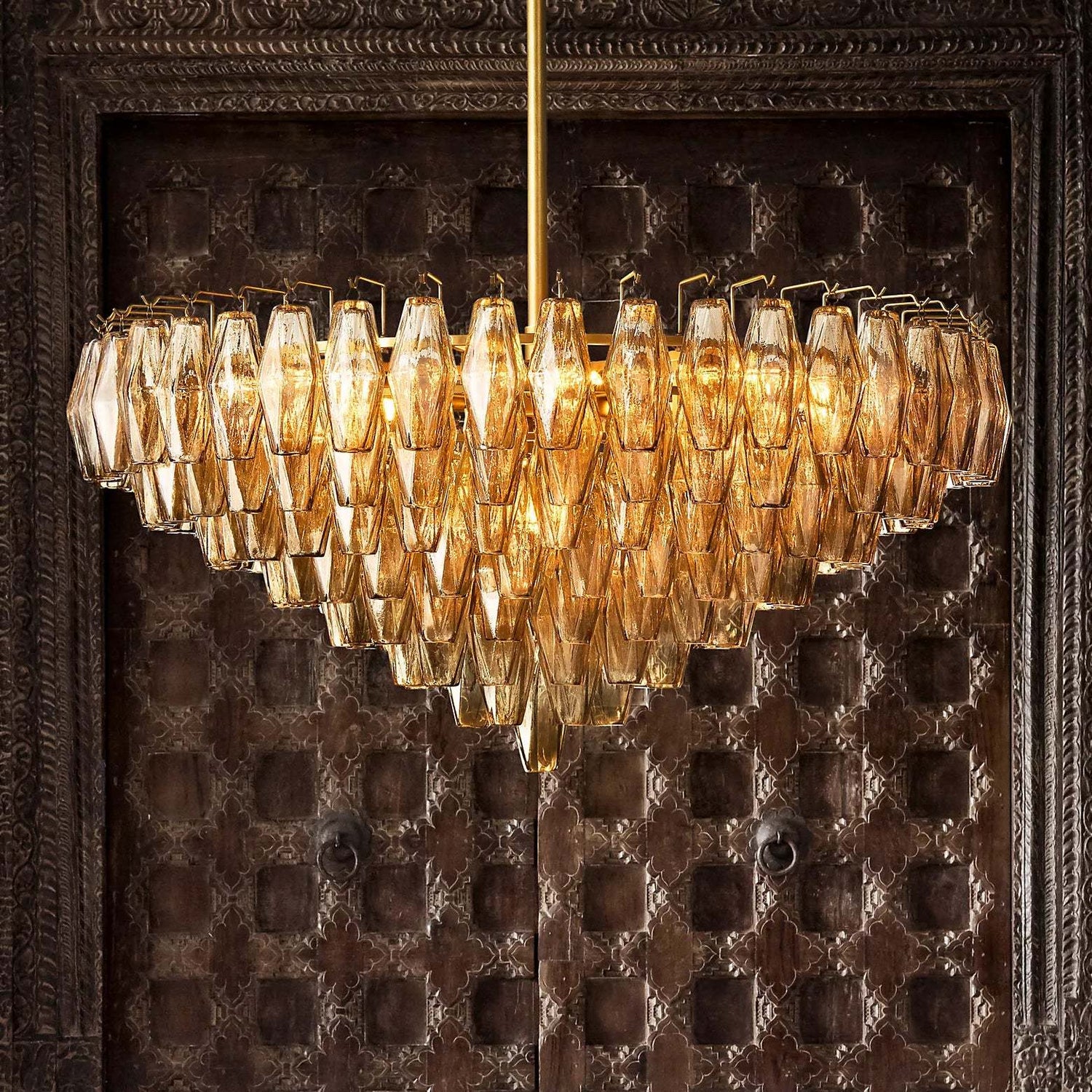 Chiara Glass Multi-Tier Round Chandelier 61" - Franing