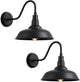 10" Outdoor Barn Gooseneck Light, Durable Black Wall-Mounted Outdoor Light Fixture, Farmhouse Industrial Lighting for Garage, Porch, Patio, and Entryway, 2-Pack