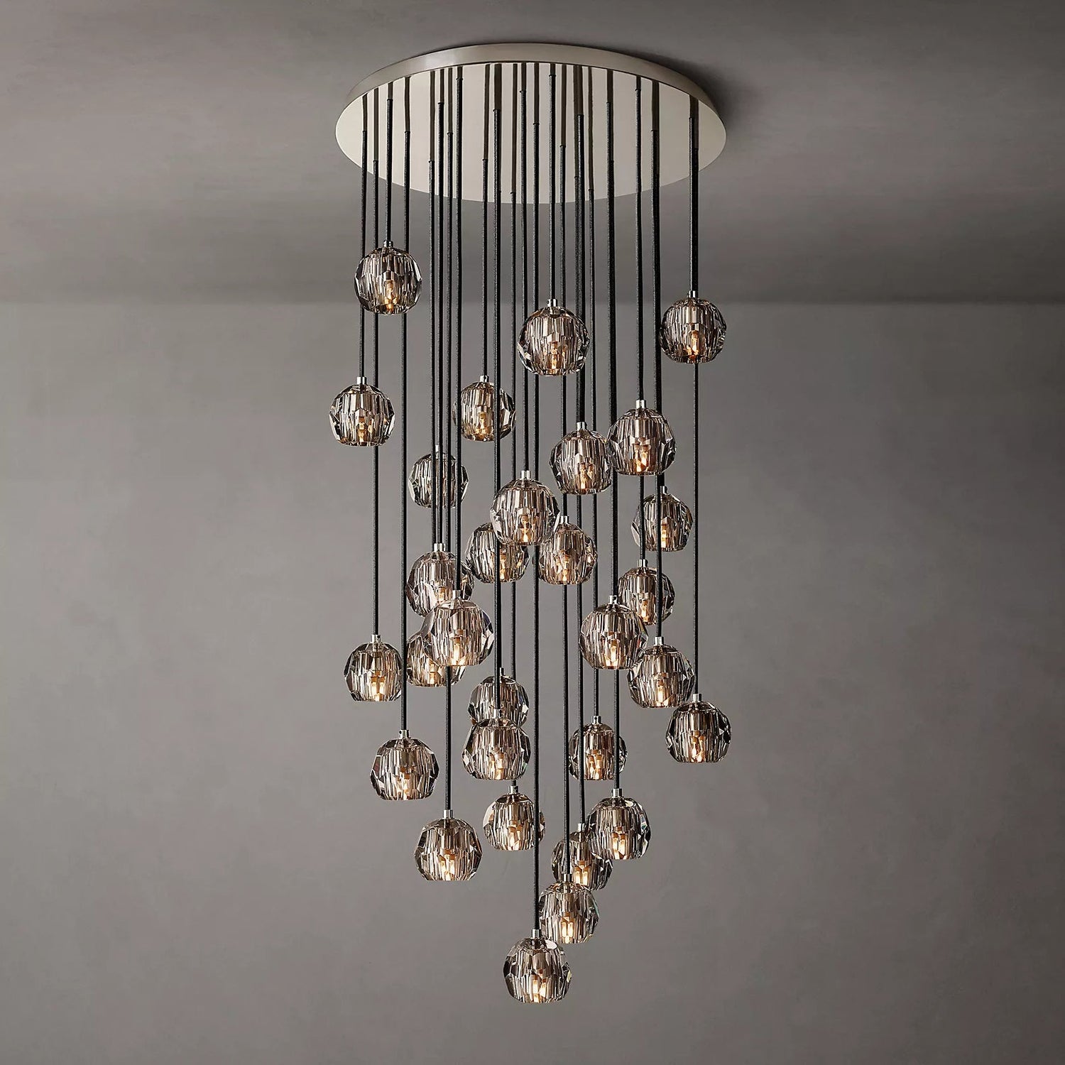 Boule Crystal Round Cluster Chandelier 30" - Franing