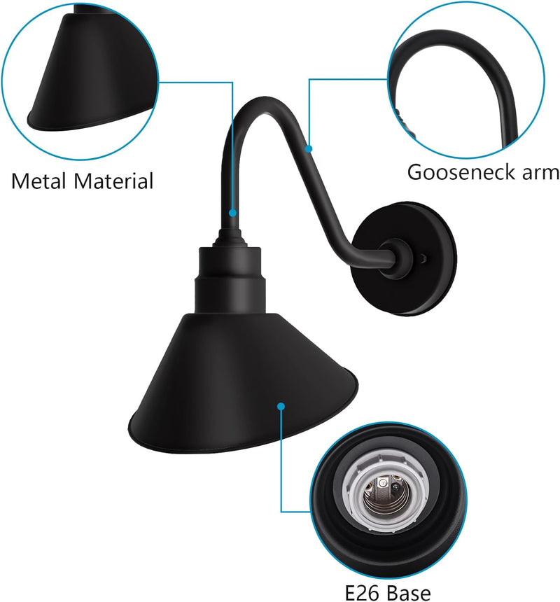 Gooseneck Outdoor Sign Light – Classic Farmhouse Style for Wall or Storefront