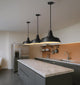 15" Large Black Farmhouse Pendant Light, Industrial Barn Dome Ceiling Fixture for Kitchen Island, Dining Room & Living Room