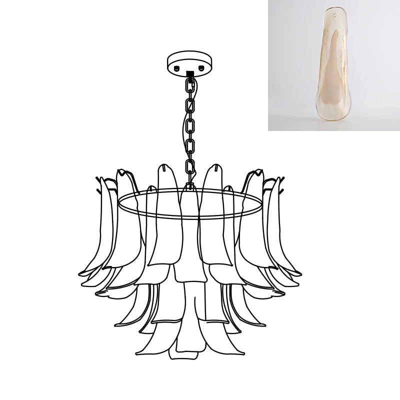 Murano Glass Leaf Chandelier