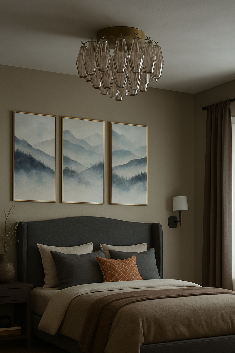 Chiaray Smoke Glass Flushmount 17"