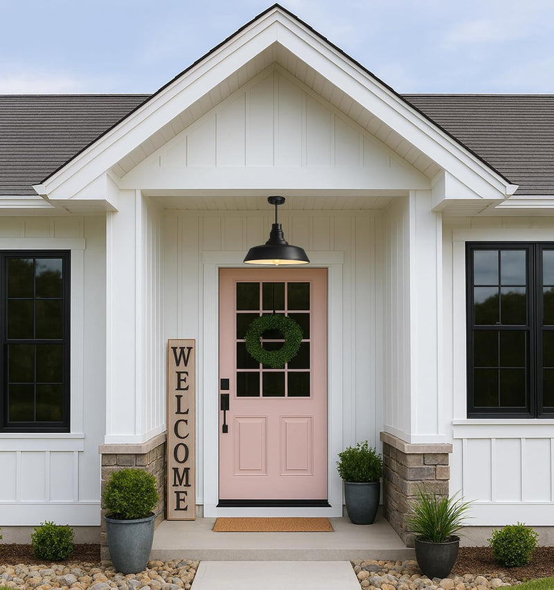 Large Black Farmhouse Pendant Light, 2-Pack for Kitchen and Dining